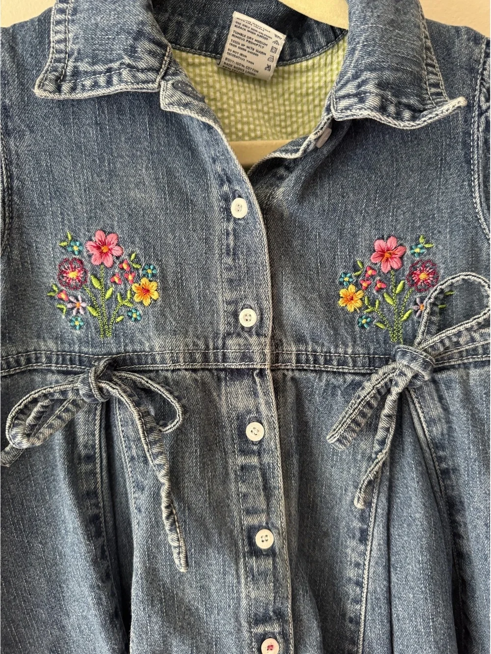 Vintage Oshkosh Denim Embroidered Dress